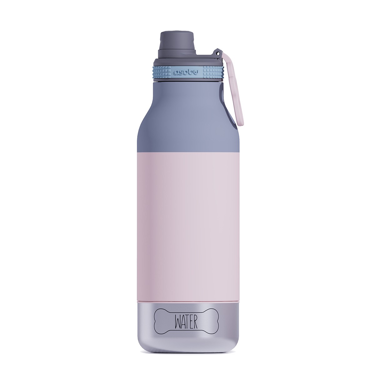Asobu Buddy Dog Food And Water Bottle 1L Pastel Pink
